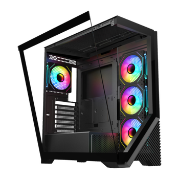 Vento VG4202FL FSP 750W +80 Gen5 4x120mm Rainbow RGB Fan Mid Tower Gaming Kasa