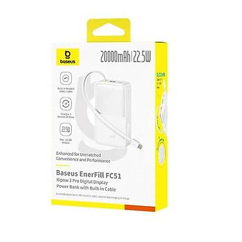 Baseus EnerFill FC51 BIPOW2 Pro 10000 Mah 22.5W Beyaz Powerbank