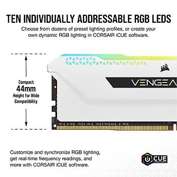 Corsair 16GB (2X8GB) DDR4 3600MHz C18 CMH16GX4M2D3600C18W Ram