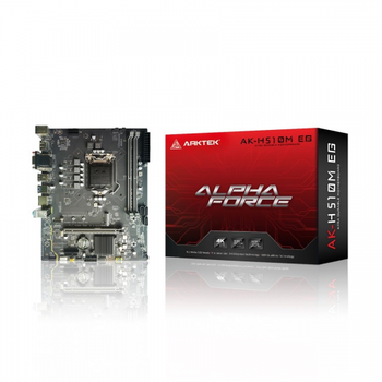 Arktek Alpha Force AK-H510M EG 2xDDR4 M.2 HDMI DP 10-11.Nesil LGA1200 Soket Anakart