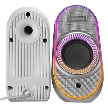 Rampage RMS-X3 2.0 6W Bluetooth �zellikli Beyaz Multimedia RGB I��kl� Gaming USB Speaker