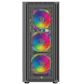 PowerBoost X-12B USB 3.0 Mesh 4 x ARGB Fanl� Siyah Kasa (PSU Yok)