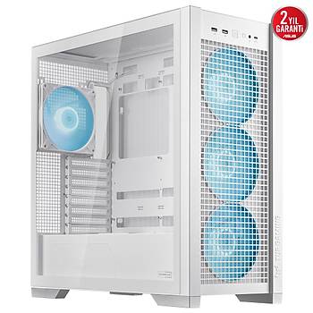 ASUS TUF Gaming GT302 TG ARGB Temperli Cam USB 3.2 Beyaz Mid Tower E-ATX Gaming Kasa