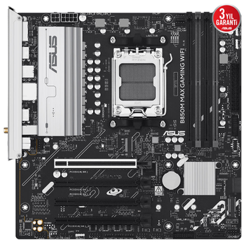 Asus B850M Max Gaming Wi-Fi AMD AM5 4xDDR5 Micro ATX Anakart