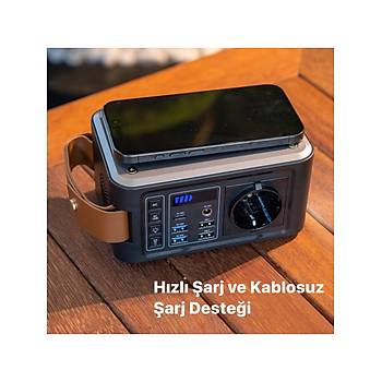 Xenon Smart X6801 88W 24000mAh Ak�m Koruma G�ne� Paneli Uyumlu Kablosuz �arj Ta��nabilir G�� �stasyonu