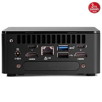 Asus Nuc12 Pro Tall Kit Barebone RNUC12WSHI700002I Intel Core i7-1260P FreeDOS Mini Bilgisayar (RAM Yok, Disc Yok)