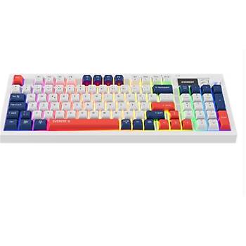 Everest KB-85 SILENT PRO Kablosuz Beyaz/Mavi/K�rm�z� Sessiz RGB T�rk�e Q Membrane Oyuncu Klavyesi