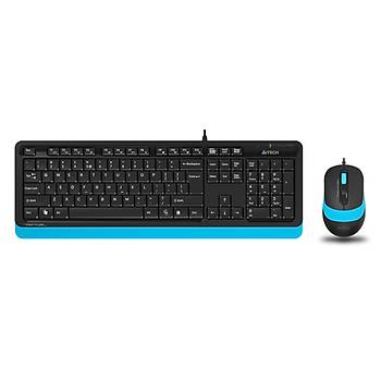 A4 Tech F1010 Q Usb Mavi TR MM Klavye+Optik Mouse