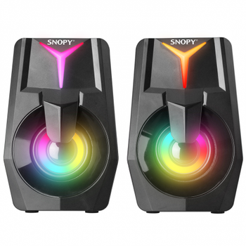 Snopy SN-X22 Style 3W 1+1 Masast USB Hoparlr RGB Ikl (Siyah)