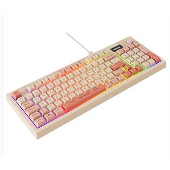 Everest KB-79 Silent Pro Bej-Pembe-Turuncu Sessiz Rgb T�rk�e Q Membrane Oyuncu Klavyesi