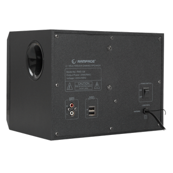 Rampage RMS-G8 2+1 25W Bluetooth+USB-SD-FM Rainbow Siyah Led Işıklı Gaming Speaker