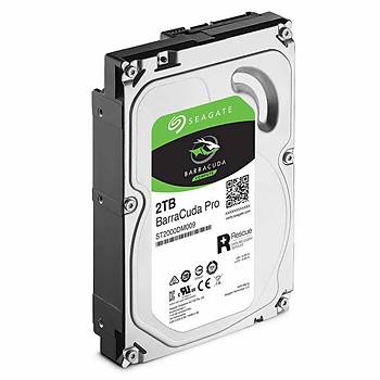 Seagate Barracuda Pro Gaming 3.5 2TB 7200RPM Sata 3.0 128MB 220MB/S 300TB/Yil Isyk Data Kurtarmal Desktop Disk ST2000DM009 HDD & Harddisk