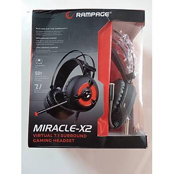 Rampage Miracle-X2 Kırmızı Led 7.1 Mikrofonlu Oyuncu Kulaklığı (OUTLET)