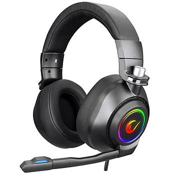 Rampage RM-K20 Amaze Siyah USB 7.1 Noice Cancelling Mic RGB Ledli Gaming Oyuncu Mikrofonlu Kulaklk