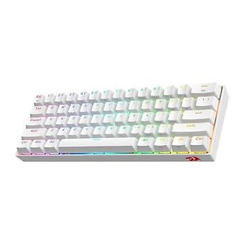 Redragon K530W PRO Draconic 60% TKL Kompakt Kablosuz Bluetooth 2.4G T�rk�e Q Brown Switch Beyaz Mekanik Oyuncu Klavyesi