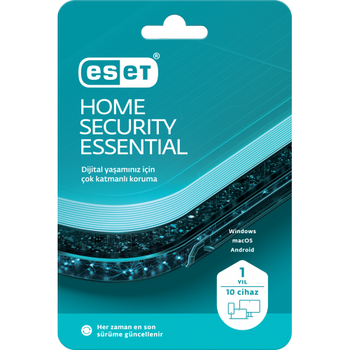 Eset Home Security Essential 10 Kullanc 1 Yl Kutulu Gvenlik Antivirus Program