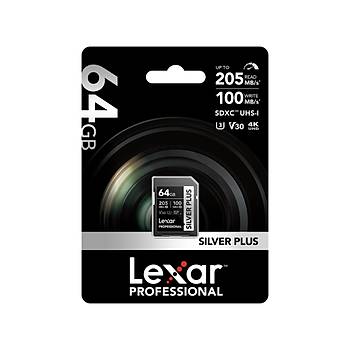 Lexar Professional Silver Plus LSDSIPL064G-BNNNG SDXC UHS-I CARDS  C10 V30 U3 SD Haf�za Kart�