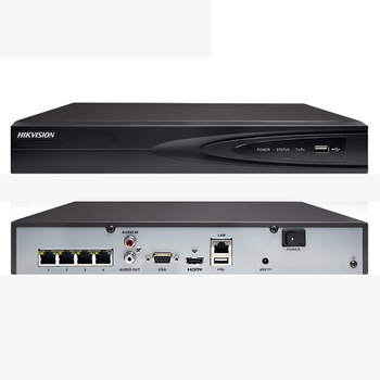 HIKVISION DS-7604NI-Q1/4P 8Mpix H265+ 4Kanal Video 4PoE 1 HDD UHD 4K 2160P Kay�t 80Mbps Bant Geni�li�i NVR Cihaz�
