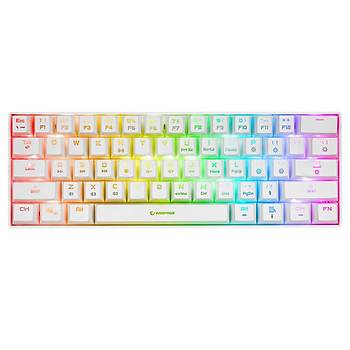 Rampage KB-RX63 B-ATOM Beyaz Bluetooth RGB Backlight Red Swtich Mekanik Q 63 Tu�lu Oyuncu Klavyesi