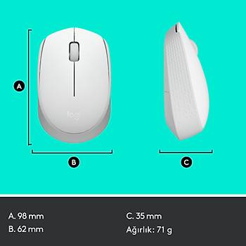 Logitech M171 Kablosuz Mouse-Beyaz 910-006867