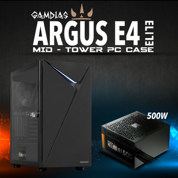 Gamdias 500 W ARGUS E4 Elite ARGB ATX Oyuncu Kasas