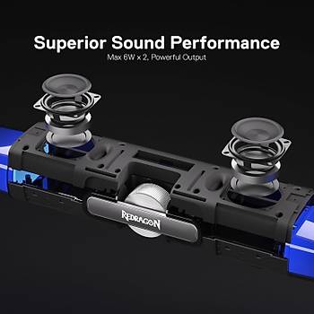 Redragon Dora GS512 RGB 12W Kablosuz Soundbar Masa�st� Hoparl�r