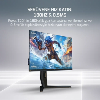 GamePower Royal T20 27 In� RGB 180Hz 0.5Ms 2K QHD Flat IPS Pivot FreeSync, Gsync Oyuncu Monit�r�