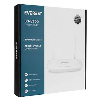 Everest SG-V500 2.4GHz 300Mbps Kablosuz VDSL/ADSL2+ Modem Router