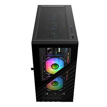 1ST Player DK D7 Siyah 750W 80+ 3X12CM ARGB Fan + 2X12CM ARGB Reverse Fan Temperli Cam + Metal Mesh US Bilgisayar Kasas�