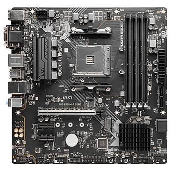 MSI PRO B550M-P GEN3 DDR4 4400(OC) HDMI VGA DVI M.2 mATX AM4 ANAKART