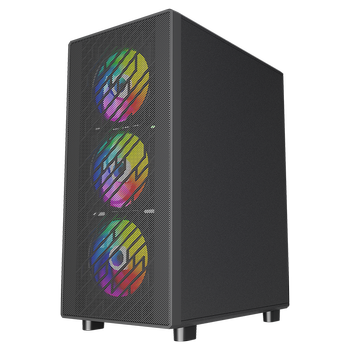 PowerBoost A600B 600W 80+ ATX USB 3.0 Rainbow Fanl� Mesh Siyah Gaming Kasa