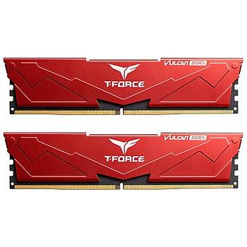 Team T-Force Vulcan Red 32GB (2x16GB) 5600Mhz CL36 DDR5 Gaming Ram (FLRD532G5600HC36BDC01)