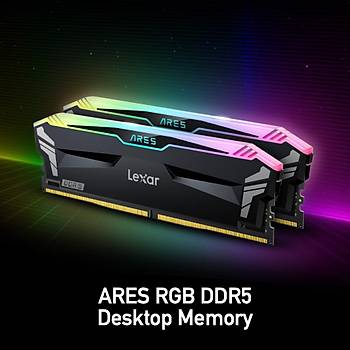 Lexar Ares DT 32GB RGB DDR5 LD5EU016G-R6400GDLA (2X16) 6400Mhz CL32 1.4V Siyah Ram