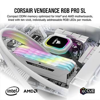 Corsair 16GB (2X8GB) DDR4 3600MHz C18 CMH16GX4M2D3600C18W Ram