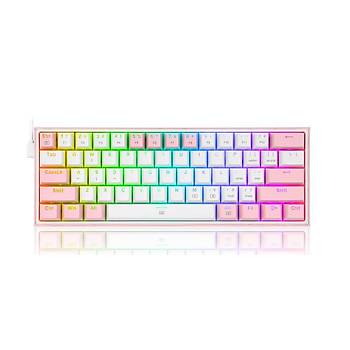 Redragon K617-RGB FIZZ %60 Q Trke Kablolu Beyaz Pembe Mekanik Klavye