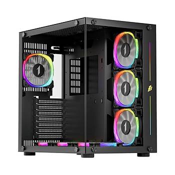1St Player SP8 Siyah 750W 80+ Silver ATX 3.1 ARGB 7x12cm Fan Temperli Cam USB 3.0 ATX Kasa
