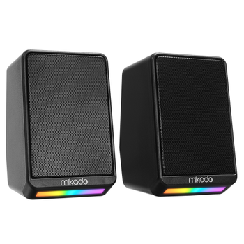 Mikado MD-178 6W 1+1 Masa�st� RGB Ayd�nlatma USB Siyah Kasa Speaker
