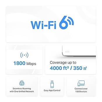 Tp-Link Mercusys Halo H70X (2-Pack) AX1800 Mbps Mesh Menzil Geniletici