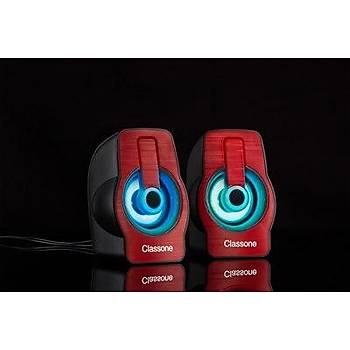 Classone X1 Red RGB Gaming Hoparlr