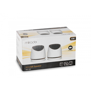 Mikado MD-158 6W1 1+1 Masa�st� USB Speaker (Beyaz-K�rm�z�)