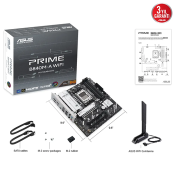 Asus Prime B840M-A Wi-Fi AMD AM5 4xDDR5 Micro ATX Anakart