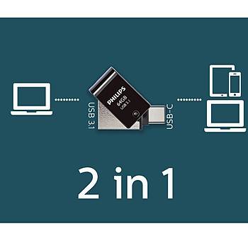 Philips 64GB FM64DC152B/00 USB3.1 Type-C 100/150 MB/S Flash Bellek