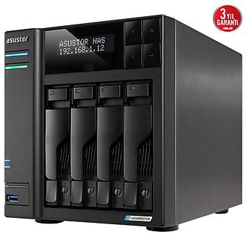 Asustor AS6704T Intel N5105 4 Yuval� (4X22TB Deste�i) 4GB DDR4(16GB Ram Deste�i) M.2 x4 PCIe x1 2.5GbE x2 USB 3.2 x3