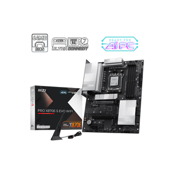 MSI PRO X870E-S EVO WIFI 8200MHz (OC) DDR5 Soket AM5 M.2 HDMI USB4 ATX Anakart