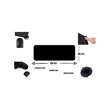 Appa SRF-888 D�z Siyah 80 x 40 cm Kaymaz Diki�li Oyuncu Mouse Pad