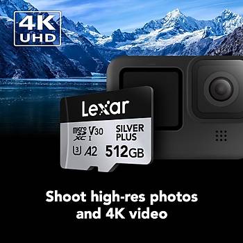Lexar Professional Silver PlusLMSSIPL512G-BNANG Class10 UHS-I U3 512 GB Micro SD Kart