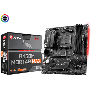 Msi B450M Mortar Max AMD B450 Soket AM4 DDR4 4133(OC)MHz mATX Gaming Anakart