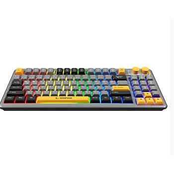 Rampage Cyclone Gri-Siyah-Sar� RGB TKL Kablolu Membrane Mekanik Oyuncu Klavyesi