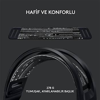 LOGITECH G G733 LIGHTSPEED KABLOSUZ RGB OYUNCU KULAKLII SYAH 981-000864