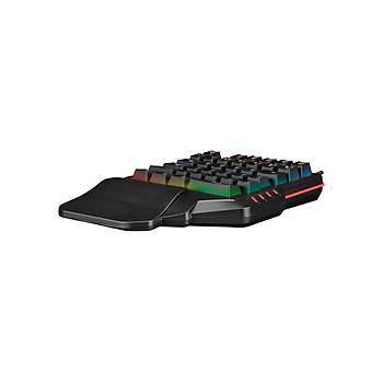 Rampage MIRACLE K1 Siyah USB Led Işıklı Q 35 Tuşlu Multimedya Mini Blue Switch Gaming Oyuncu Klavyesi